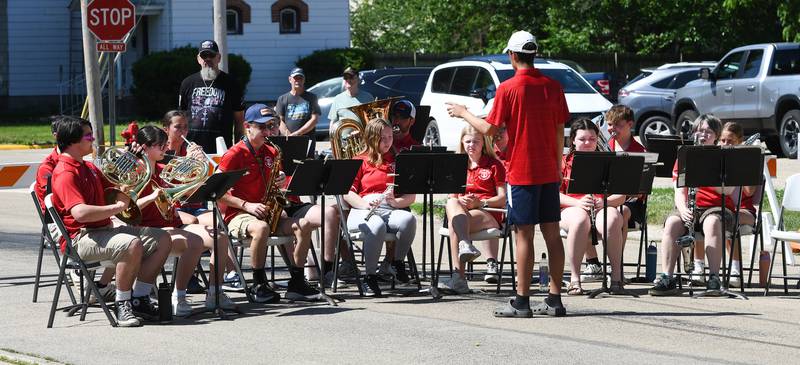The Oregon High School band performed at Oregon's Memorial Day Service on Monday, May 25, 2026 at the Riverside Cemetery.
