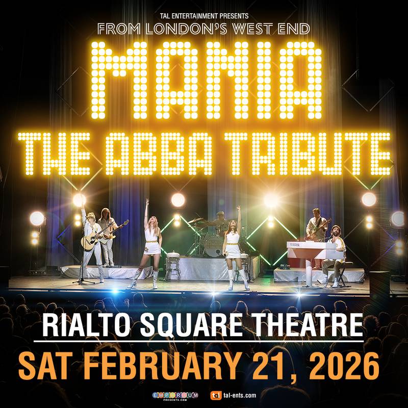 Mania: The Abba Tribute will be at the Rialto Square Theatre in downtown Joliet Saturday, Feb. 21, 2026.