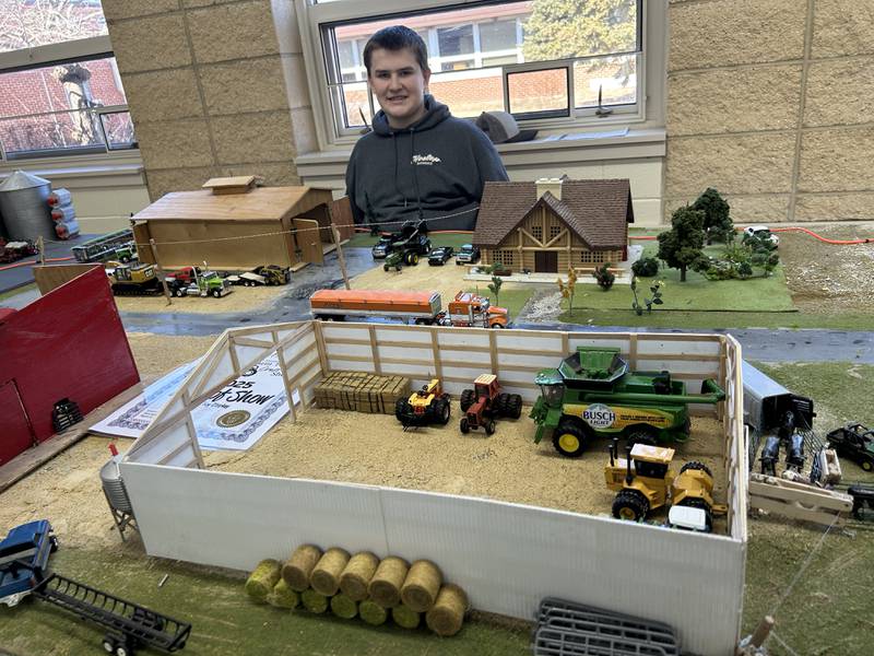 Dillyn Heslop, 14, of Leaf River, took home the Best of Show for his farm toy display competition at the Forreston FFA Alumni's Farm Toy and Craft Show on Saturday, March 8, 2025. “Hopefully this will be my future farm,” said Heslop.