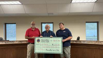 Marseilles Lions Club completes $7,000 pledge for Broadway Park pavilion