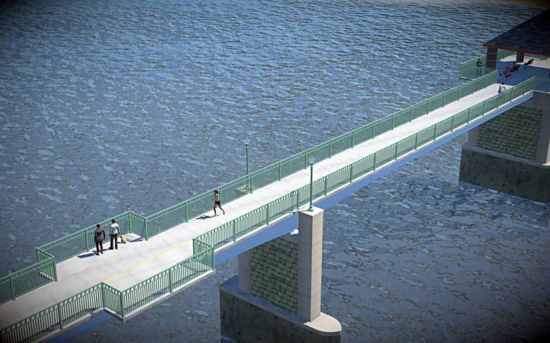 Artist’s renderings of the bridge crossing the Rock River in Dixon as part of the multi-use path project.