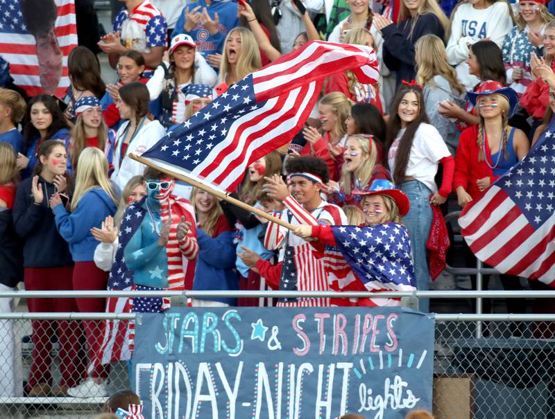 Crystal Lake South’s fans get revved up before the Gators face McHenry in varsity boys football at McCracken Field on the campus of McHenry High School in McHenry on Friday, Sept. 5, 2025.