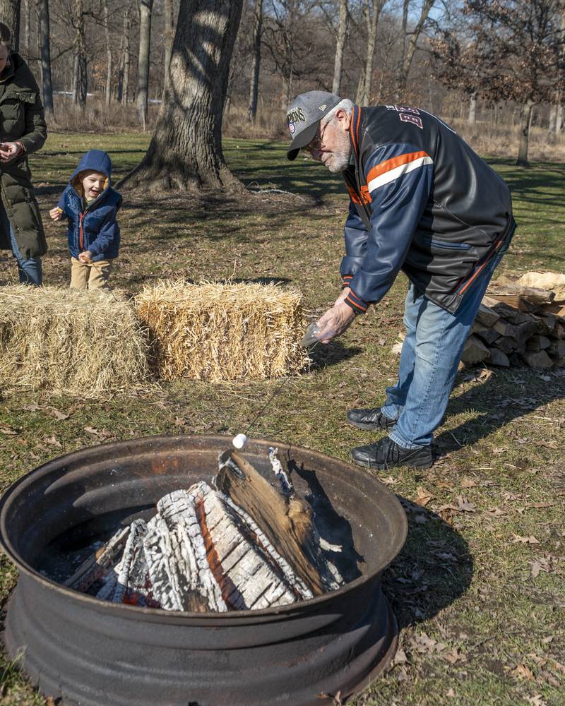 Roasting marshmallows and making s'mores was just one of the activities at Polarpalooza hosted by the DeKalb Park District at Hopkins Park in DeKalb on Saturday, Feb. 3. 2024.