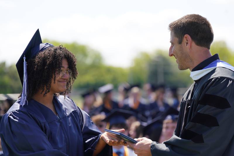 Members of the Cary-Grove High School class of 2026 celebrate their commencement on May 16, 2026.