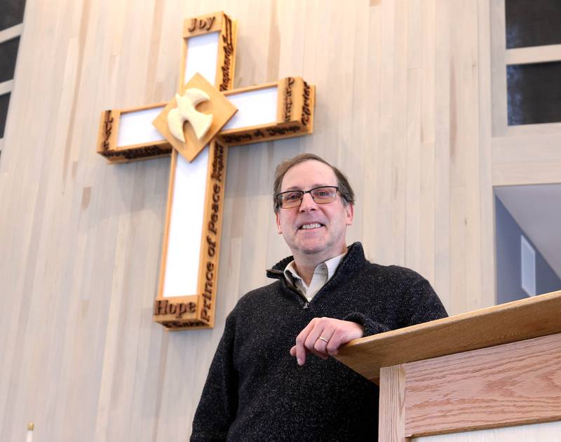 Jonathan Crail, senior pastor at the First United Methodist Church of DeKalb, Friday, Jan. 24, 2025, in the sanctuary at the church.