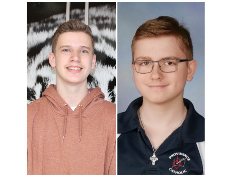 Plainfield North High School junior Ethan Witek (left) and Connor Todd, a junior at Providence Catholic High School in New Lenox, both earned a perfect “36” on the ACT college entrance exam.