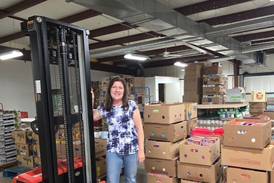 IV Food Pantry pallet stacker funded by anonymous donor
