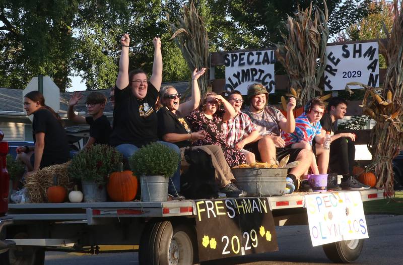 Putnam County High School special olympics ride during  the inaugural Homecoming parade on Wednesday, Sept. 17, 2025 down Elm Street in Granville.