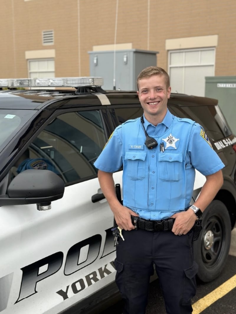 The Yorkville Police Department announced the hire of Officer Andrew Camis, who had previously served in the force's Community Service Officer program.