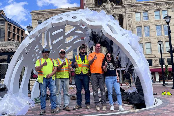 Unity Dome sculpture comes together in Joliet’s City Square