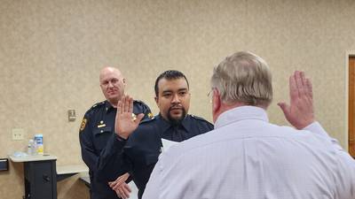 Princeton swears in Officer Alex Jaramillo; police department now at full force