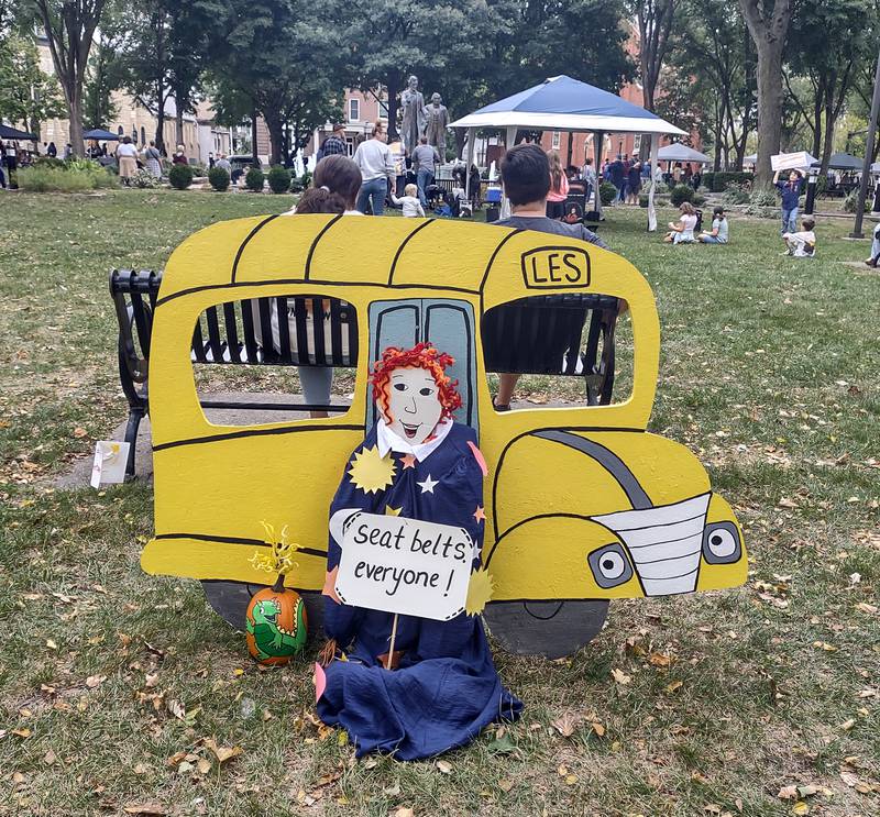 Ms. Frizzle and the Magic School Bus by Lincoln Elementary School was named the winning scarecrow Saturday, Sept. 28, 2024, in the schools category of the Ottawa Scarecrow Fest contest.