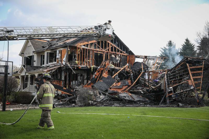 The Crystal Lake Fire Rescue Department responds to a house fire at 9:09 a.m. Monday, April 24, 2023, in the 600 block of Glenbrook Road in Crystal Lake.