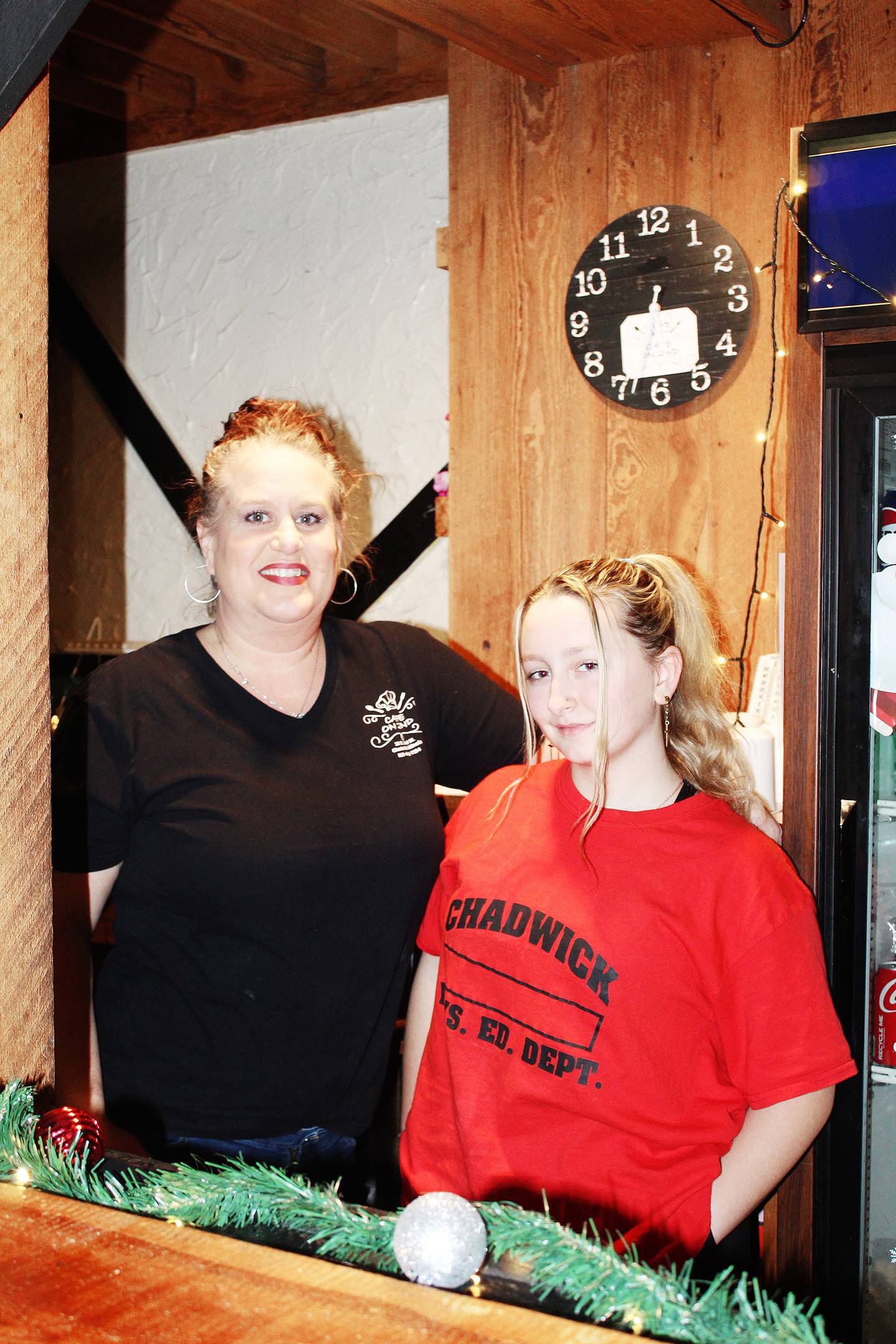 Erica Tanner (left) opened Cafe on 2nd in March 2024 in Chadwick, having worked as a cook in the restaurant's former incarnation as The Barn before it closed in October 2023. Her niece Angel Crow (right) helps Tanner run the cafe on Sundays when it's open for breakfast.