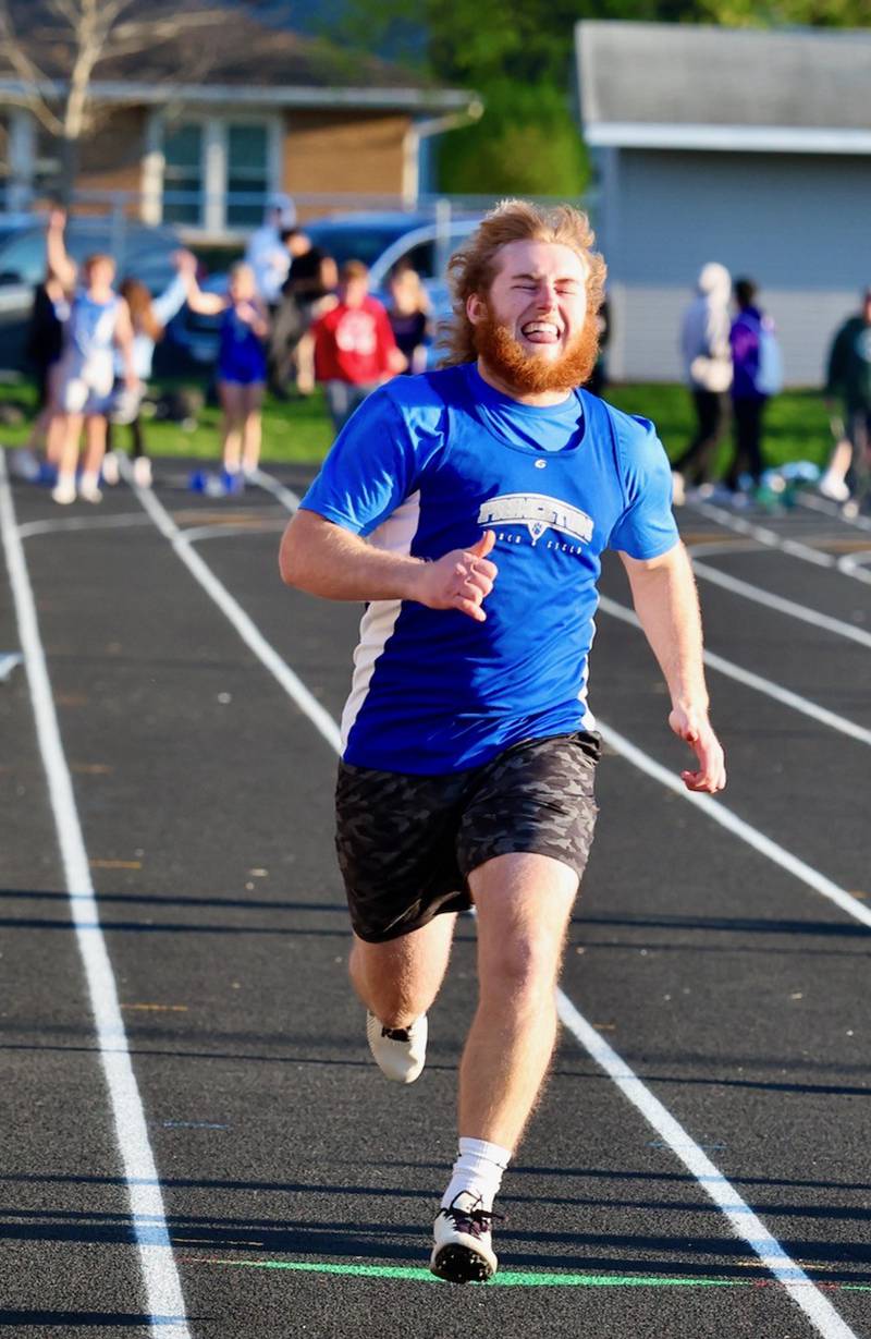 Princeton's Ian Morris wins the thrower's 100 in Monday's Ferris Invite.