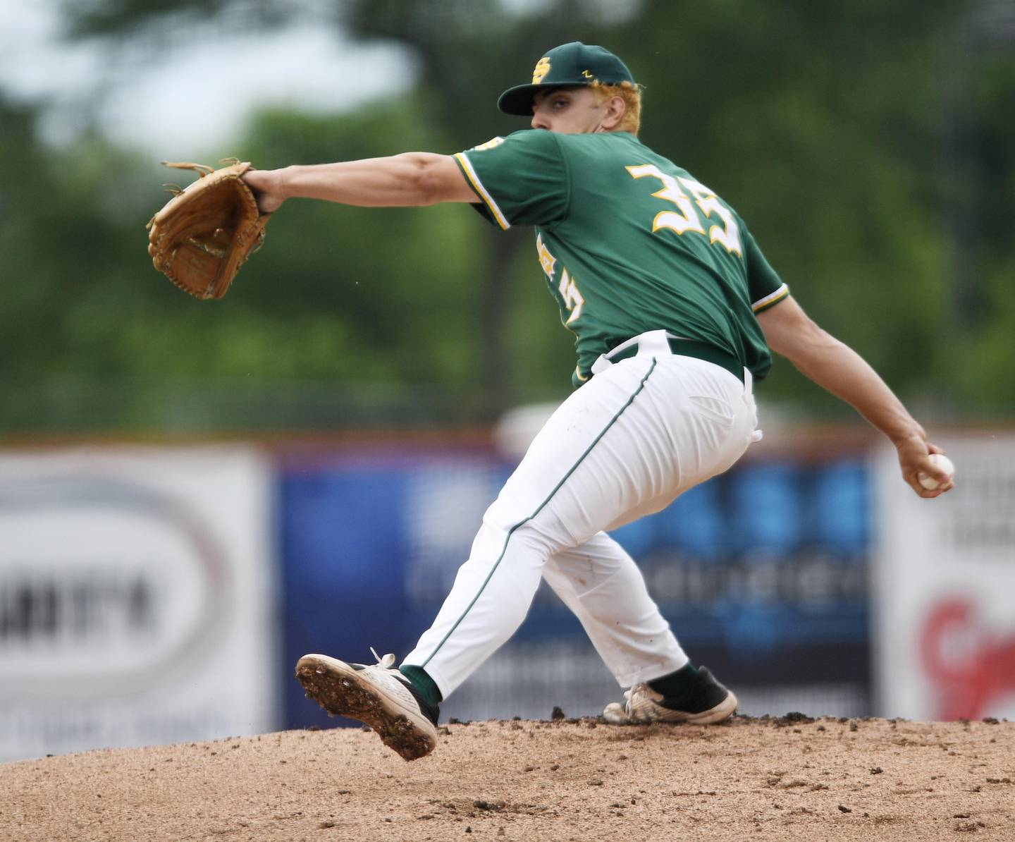 Crystal Lake South pitcher Ysen Useni throws against Fenwick in the 3A supersectional baseball game at Wintrust Field in Schaumburg on Monday, June 6, 2022.