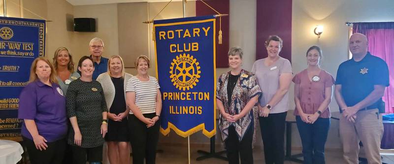 Dementia Friendly Princeton committee members were on hand Aug. 29 for the Princeton Rotary Club meeting to accept checks totaling $5,432.40.