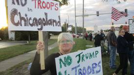 Protesters near Joliet mall oppose Trump’s plan to deploy troops in Chicago
