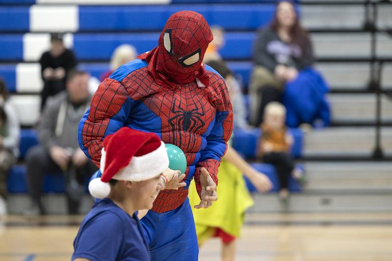 Spiderman makes an appearance to fight for justice with “Team Nice,” Saturday, Nov. 23, 2024.