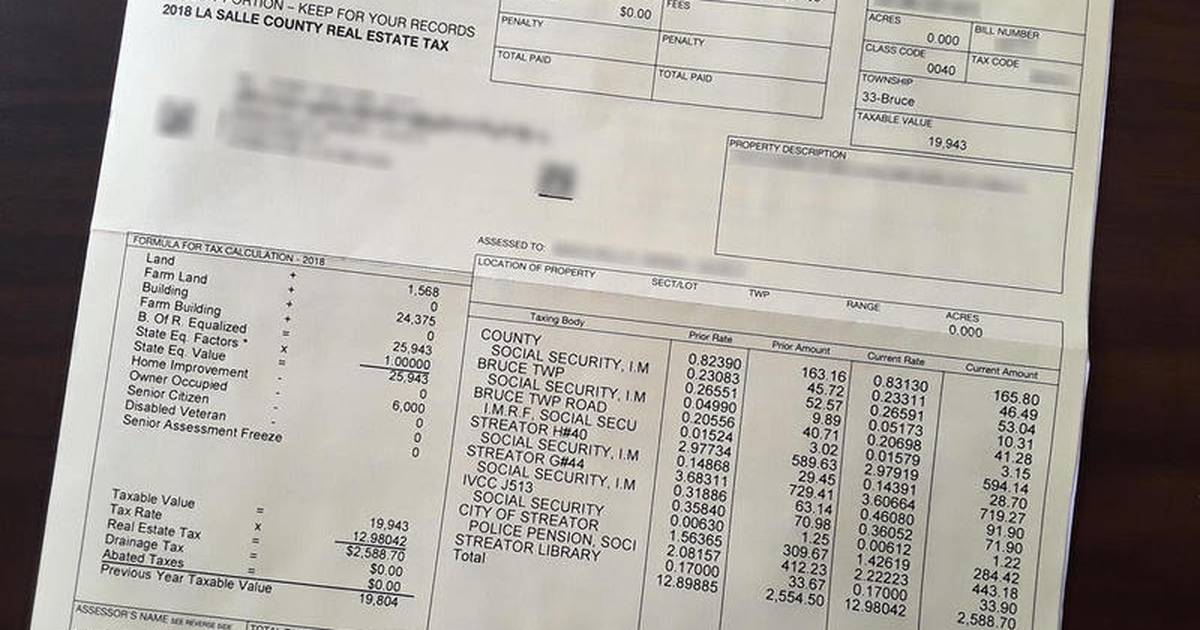 La Salle County real estate tax bills mailed Shaw Local