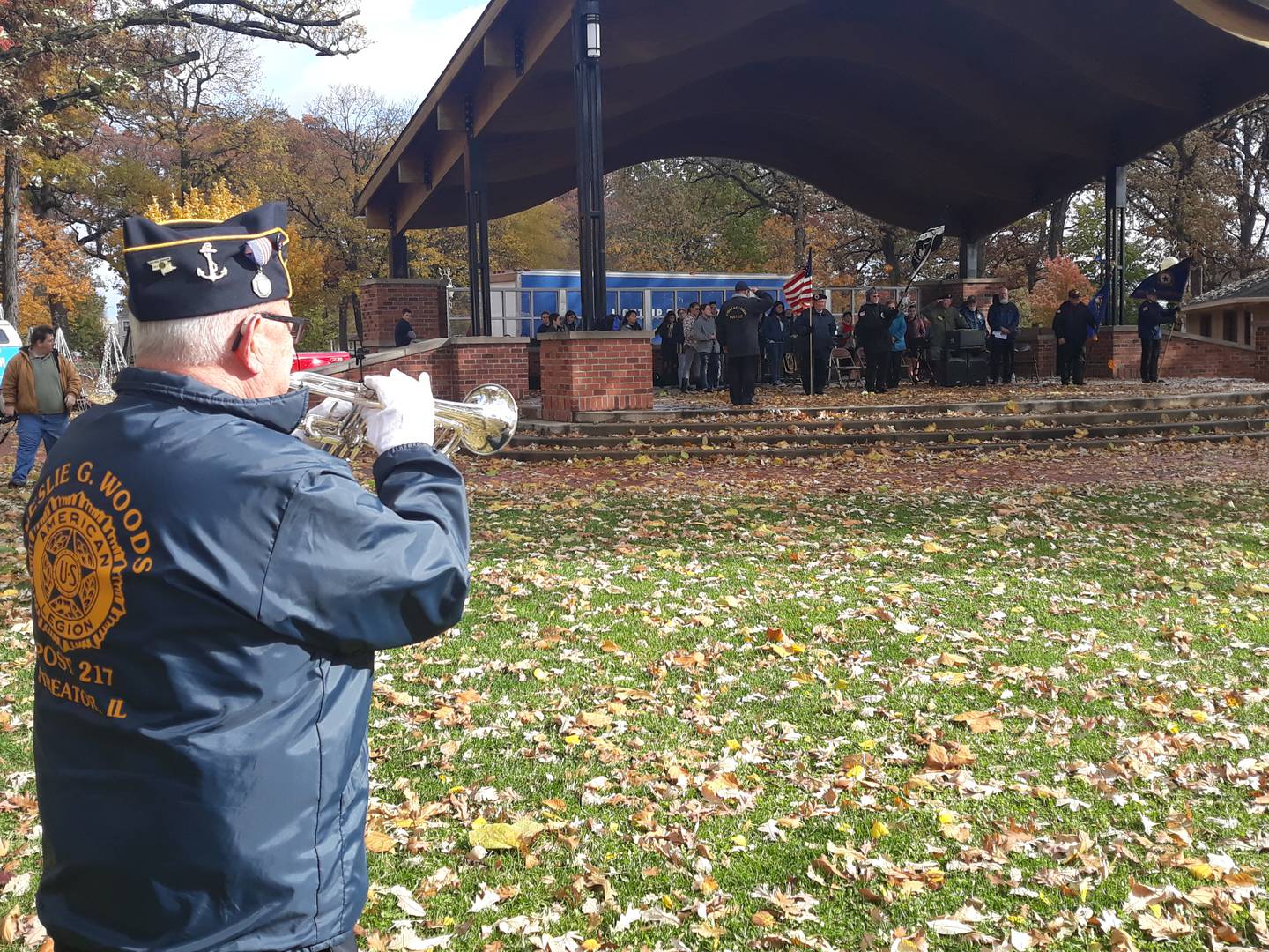 Tom Rice plays "Taps" during Streator's Veterans Day ceremony Thursday, Nov. 11, 2021, at City Park.