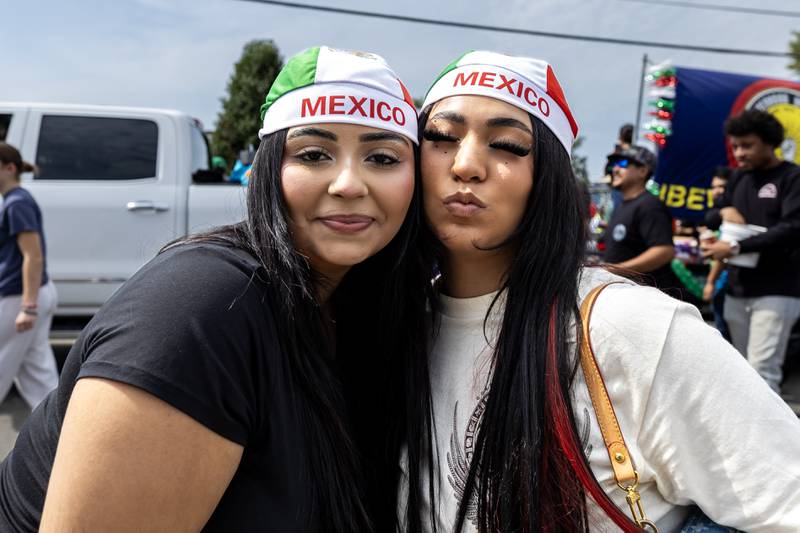 Maya and Brenda Rodriguez take a photo during the City of Joliet Fiestas Patrias Mexican Independence Day Parade on Sept. 13, 2025.