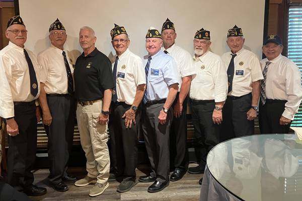 Huber speaks at Rochelle Legion meeting