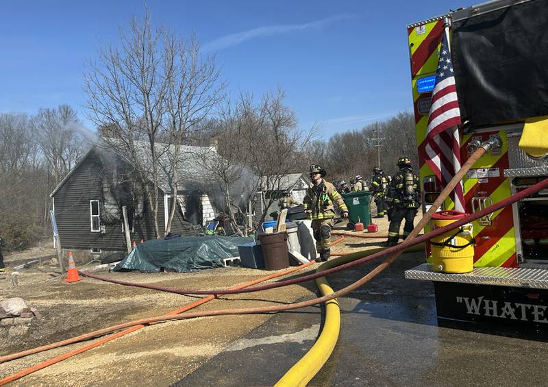 Firefighters responded to a house fire at 2010 S. Second St. in Daysville on Wednesday, March 12. 2025.