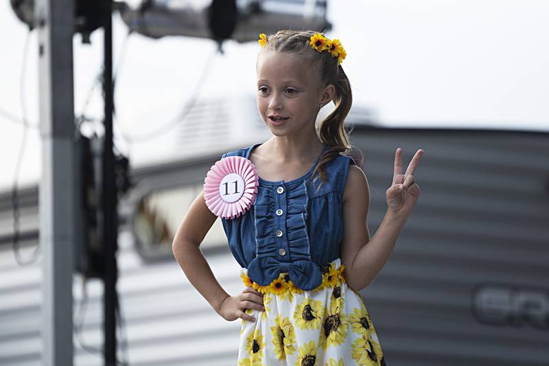 Kenzlee Brown competes in the Little Miss Ogle County Contest Wednesday August 2, 2023 at the Ogle County Fair.