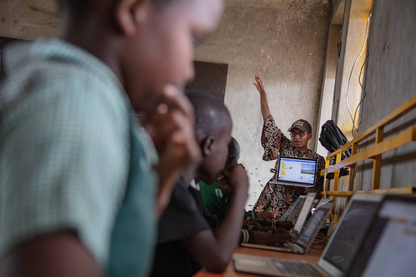Nelly Cheboi teaches children in Kenya through TechLit Africa, her nonprofit organization that seeks to give Kenyan students tech skills to in an increasingly tech focused workforce.