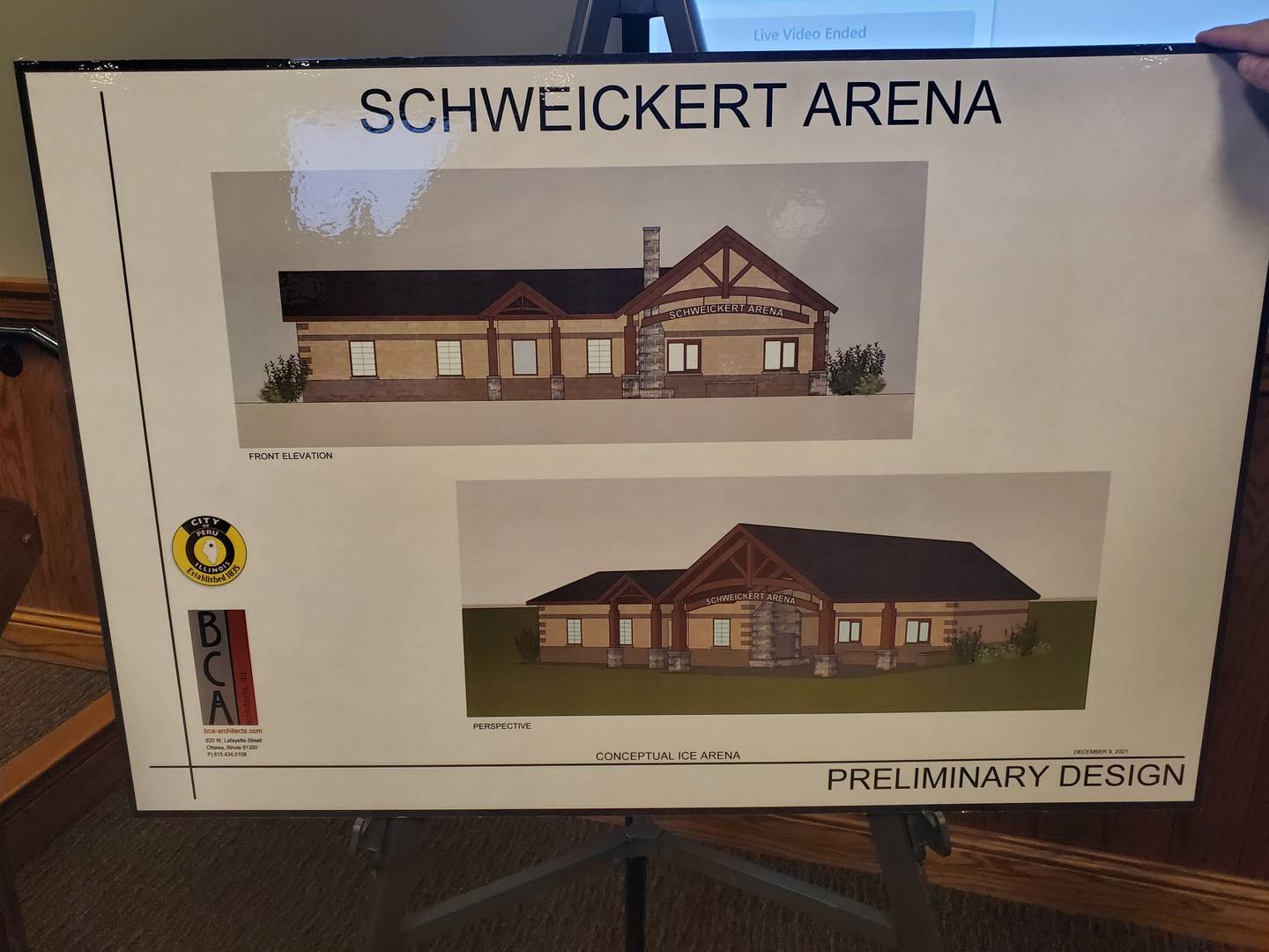 The planned structure at Washington Park will be a building located next to the existing ice skating rink that will provide restrooms, lockers, concessions, skate rental area and warming fireplaces.