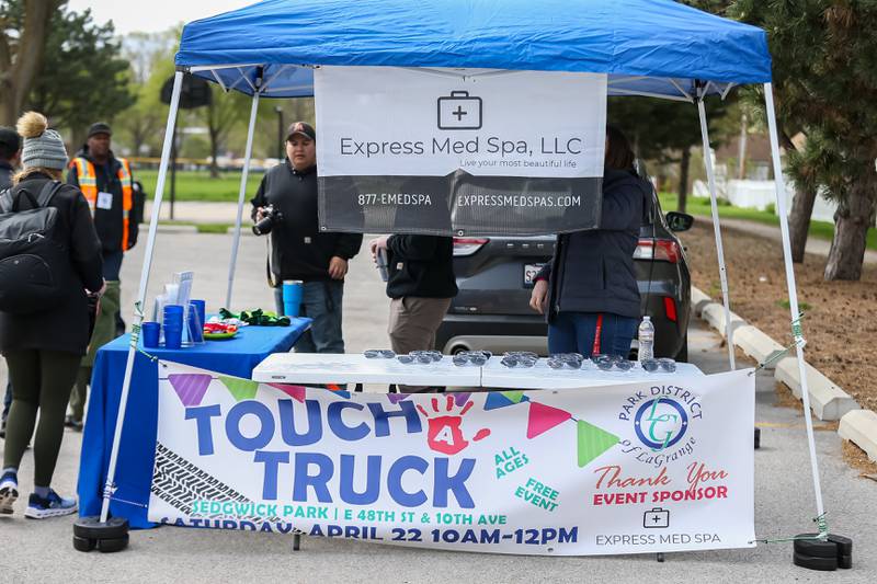 The La Grange Touch a Truck event booth. April 22, 2023.
