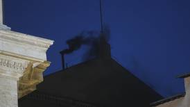 Black smoke pours from Sistine Chapel chimney, indicating conclave hasn’t elected pope in first vote
