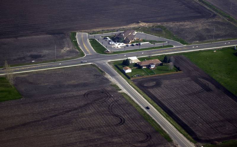 An aerial looking north near the intersection of North 29th Road (Wenzel Road) and Marquette Road on Wednesday, Jan. 6, 2005.