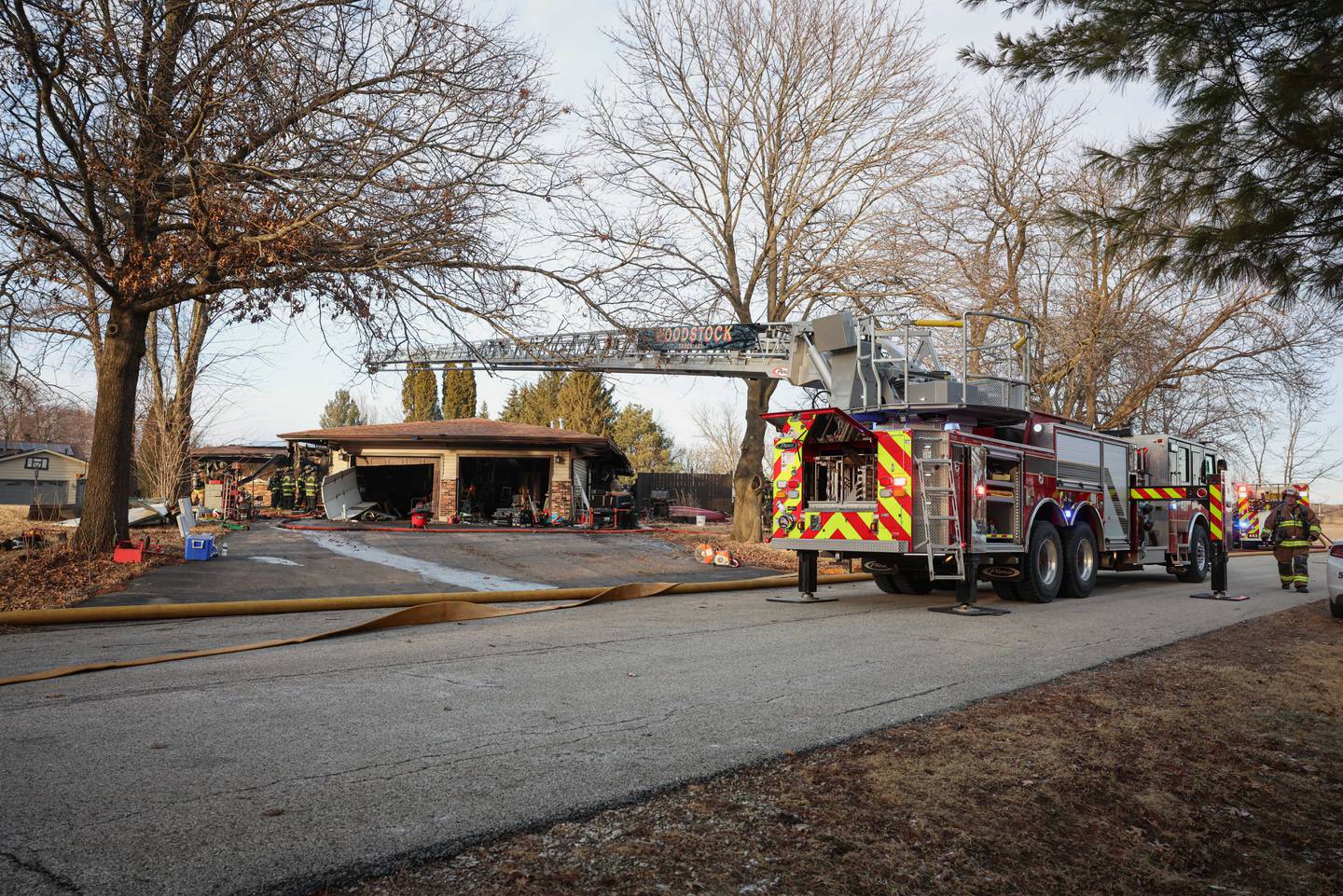 A home near Woodstock was "consumed" by a fire Sunday, March 1, 2026.