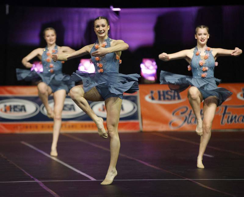 Geneva competes in the IHSA 2A Competitive Dance State Finals Saturday, Jan. 27, 2024 at Grossinger Motors Arena in Bloomington.