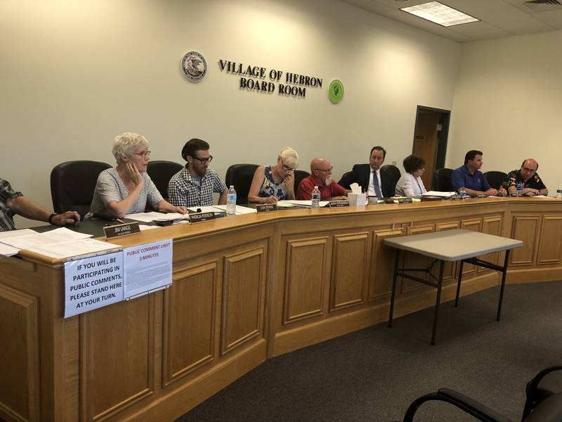 The Hebron village board met Monday, June 27, 2022, to discuss changes in how village employees are chosen, hired or fired.