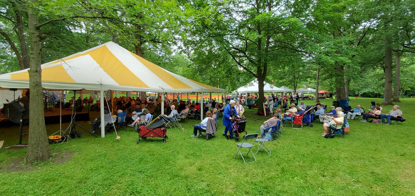A crowd enjoys traditional music at last year's Gebhard Woods Dulcimer and Traditional Music Festival.