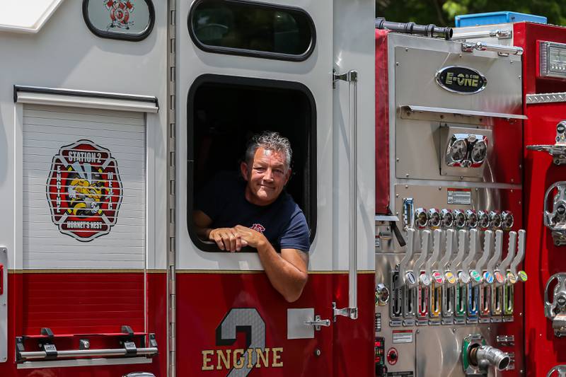 Oswego Fire Department station #2 at the annual PrairieFest parade in downtown Oswego. June 18, 2023.