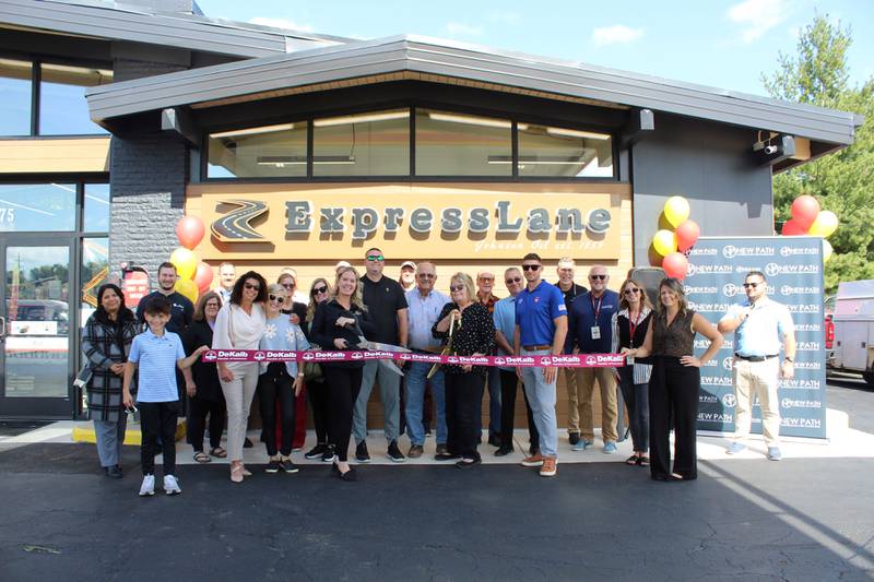 The DeKalb Chamber of Commerce celebrating Johnson Oil Co. / Shell ExpressLane Station opening