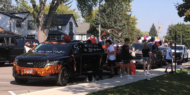 Floats line up before the McHenry High School Homecoming parade Oct. 6, 2024.