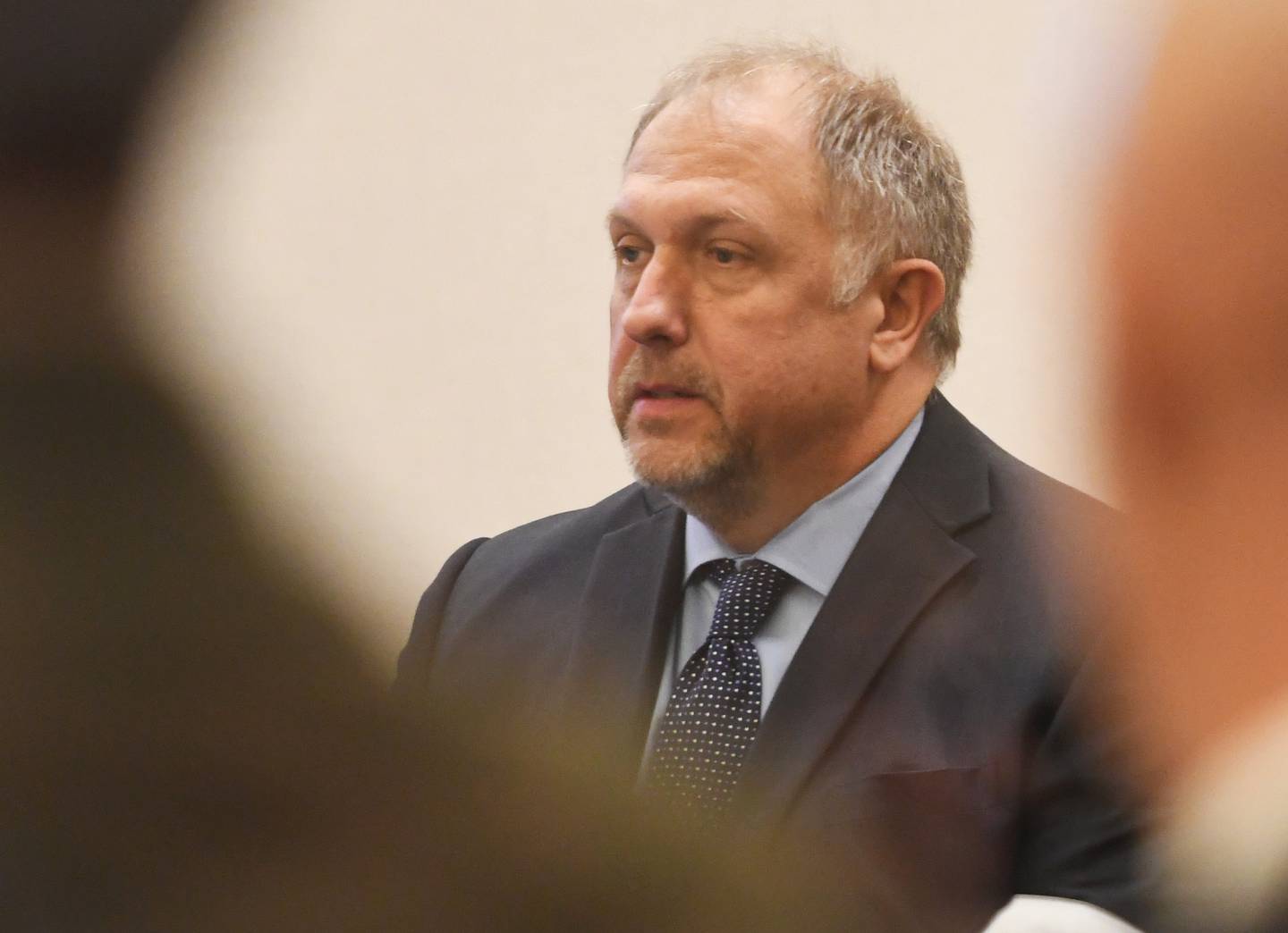 Chuck Davidso, a retired master sergeant with the Illinois State Police, testifies during the Duane C. Meyer murder-arson jury trial on Tuesday, Jan. 20, 2026 at the Ogle County Judicial Center in Oregon.