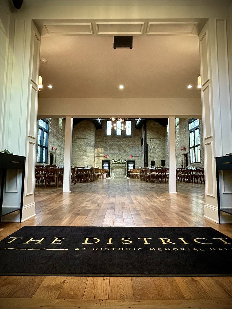 Sold to Sam Everly by the village of Richmond in 2021, The District at Memorial Hall is now an event venue and will host Richmond's St. Patrick's Day festivities.