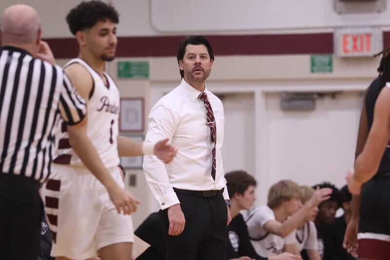 Lockport head coach David Wilson during the game against Plainfield North on Friday, Jan. 3, 2025 in Lockport