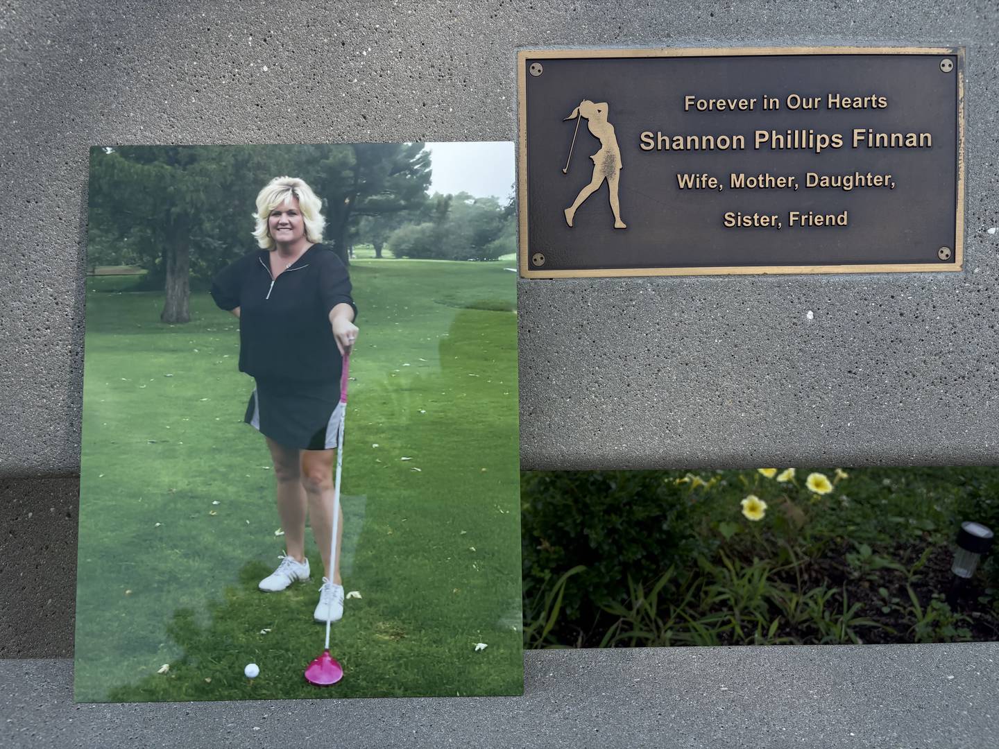 A photo of the late Shannon Finnan, wife of Roger Finnan, who died in 2020 after undergoing treatment for cancer at the Northwestern Medicine Cancer Center in DeKalb. Roger hosts a charitable golf outing in her name and to raise funds for the center every year.