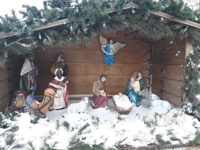 The nativity scene at the corner of Bridge and Monroe streets in Streator.
