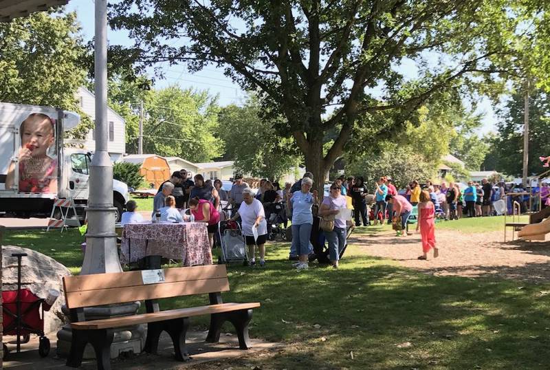 River Bend Food Bank from Davenport will once again bring a refrigerated semi – filled with food to distribute from the Park Shelter on DePue’s Lakefront on Saturday, Aug. 20.