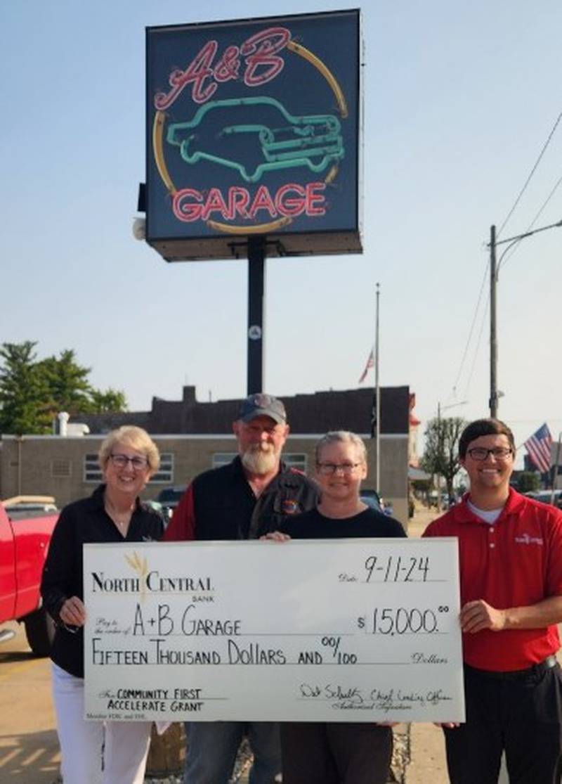 The Federal Home Loan Bank of Chicago awarded A&B Garage, LLC of Ladd a grant of $15,000.00 through its Community First Accelerate Grants for Small Business program.