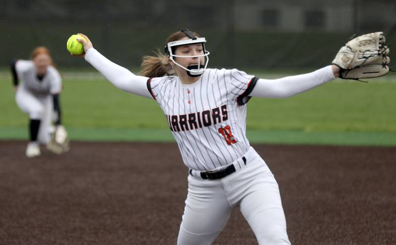 McHenry's Natalie Bender throws a pitch during a Fox Valley Conference softball game against Cary-Grove on Thursday, April 30, 2026, at McHenry High School.