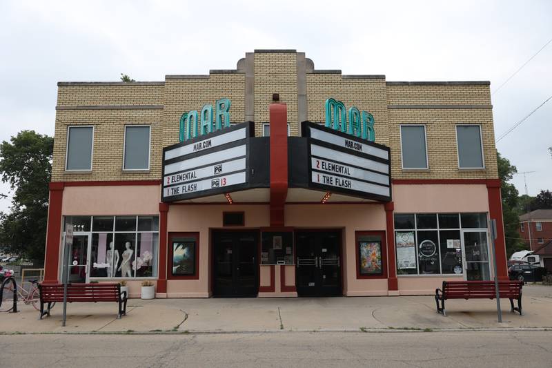 Mar Theater sits along Main Street in downtown Wilmington. The Art Deco style theater, which opened in 1937, continues to screen first-run features and host events.